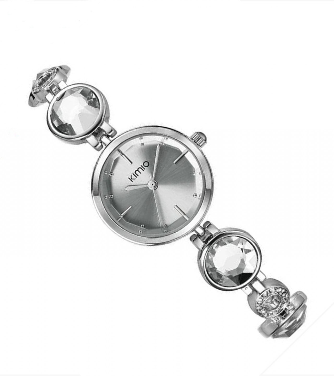 Fashion Crystal Stone Bracelet Watch For Women / Girls - White
