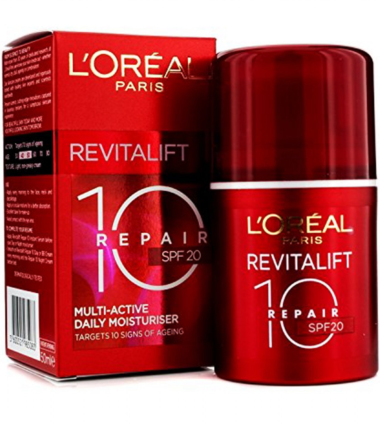 L'oreal Paris REVITALIFT Repair 10 Multi-Active Daily Moisturizer Cream - SPF20 - 50 ml