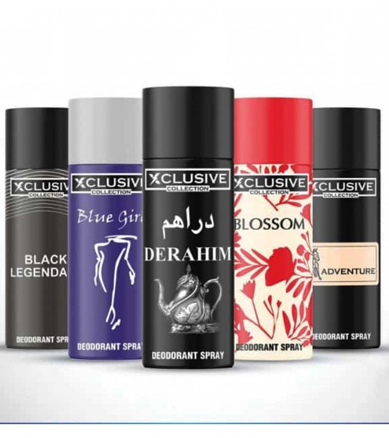Pack of 4 - Xclusive Multi-color Body Spray Deodorant For Unisex – 200 ml (Each)