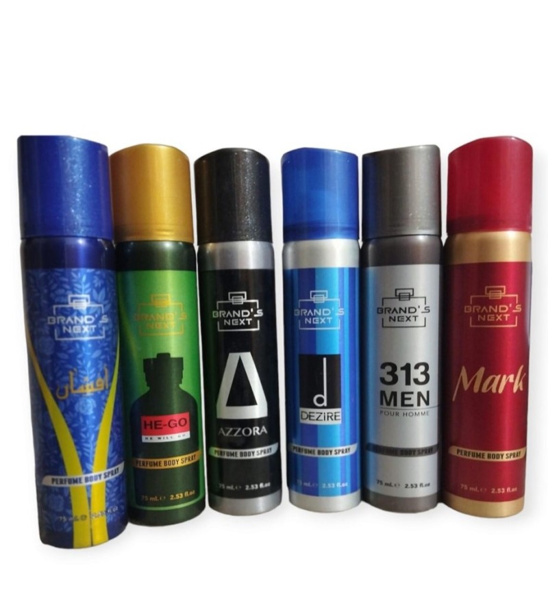 Pack of 6 – Multi Fragrance Deodorants (Body Spray) For Unisex – 75 ml Each