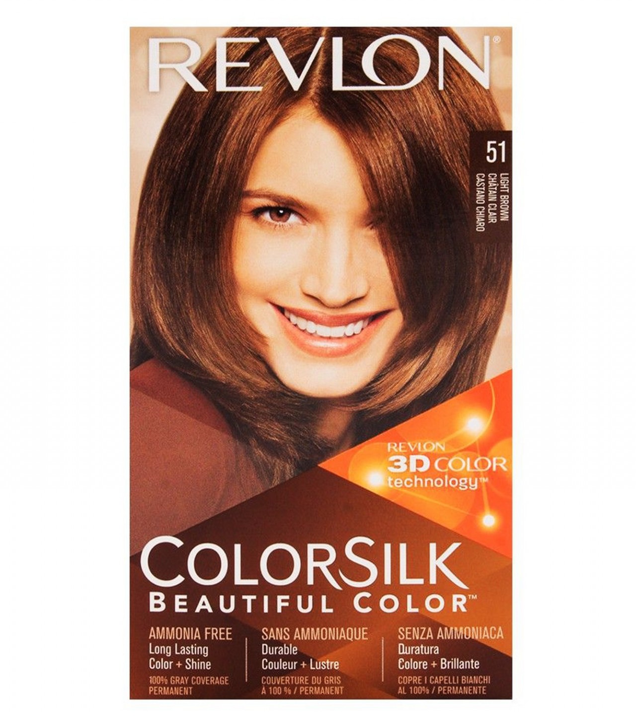 Revlon Color Silk Light Brown Hair Color for Unisex - No. 51 - Light Brown