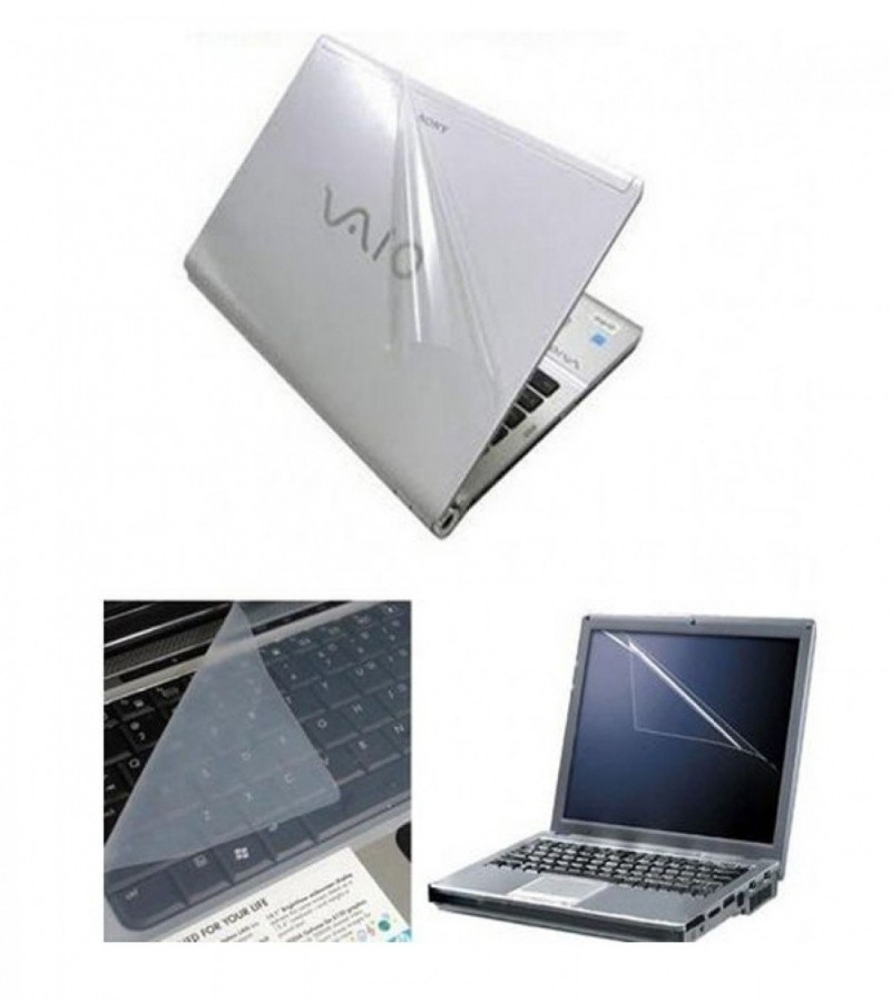Laptop Skin 3 in 1 Package - Transparent Laptop Protector size 15.6 Inch