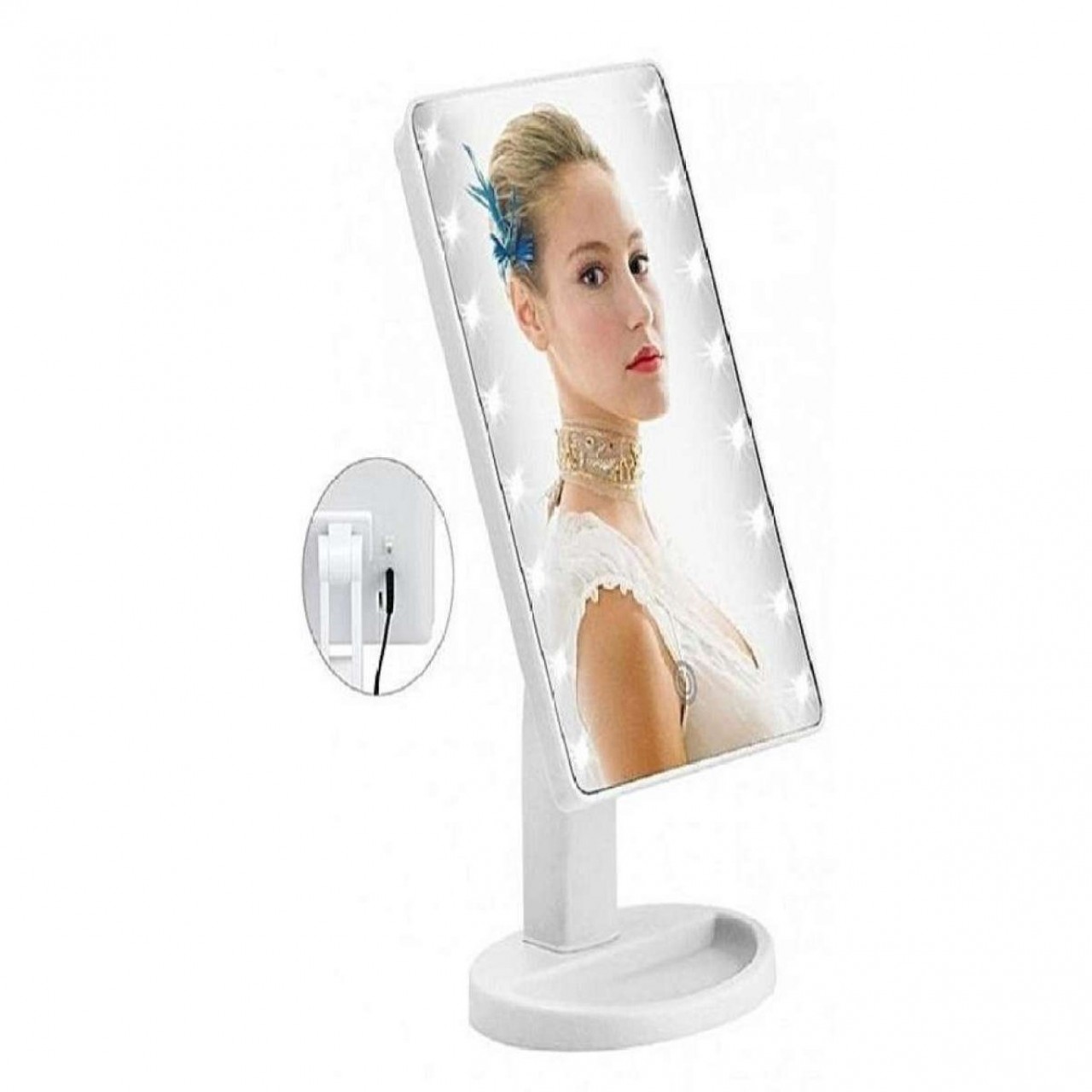 Large Led Makeup Mirror Adjustable - 360 Rotating Mirror