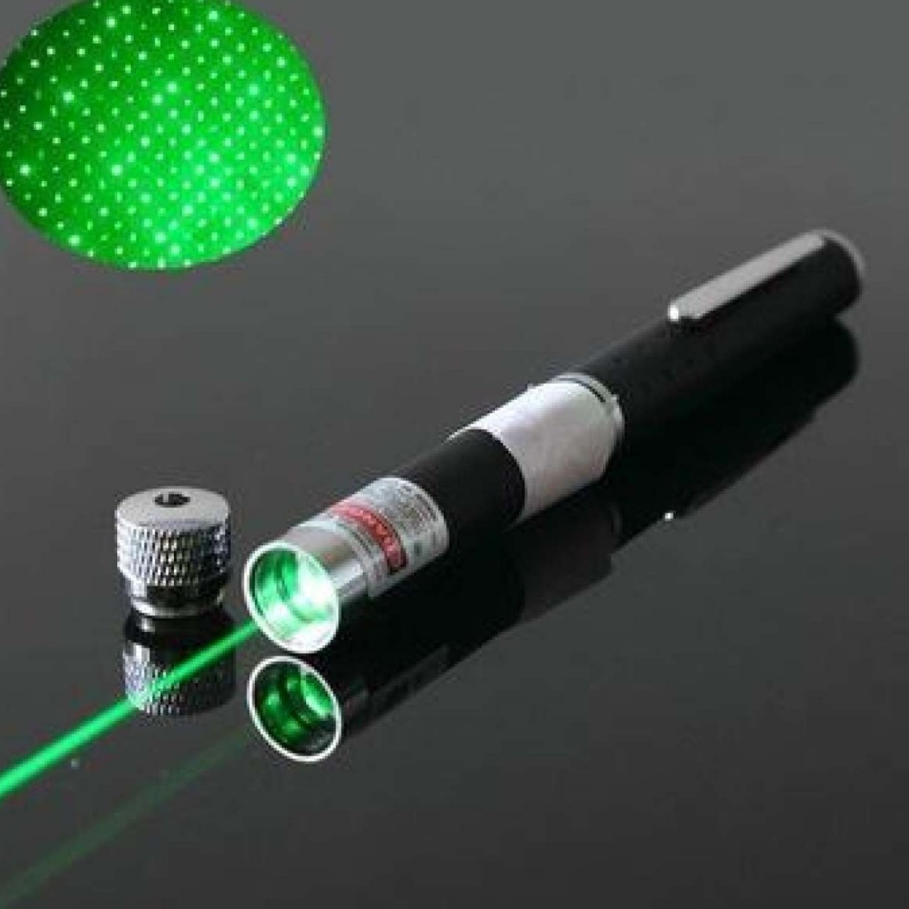 Laser Pointer Pen Green Lazer Beams - Black