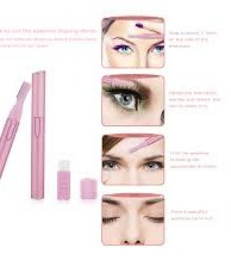 Latest Electric Eyebrow Remover Shaving & Trimmer Pen - Pink