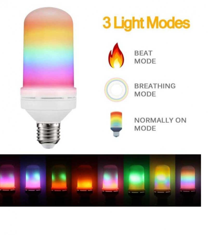 LED Bulb With Colorful Flame Effect