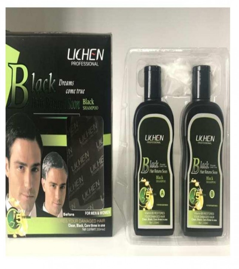 Lichen Black Hair Shampoo 100% Original & High Quality Black Shampoo For Men & Women