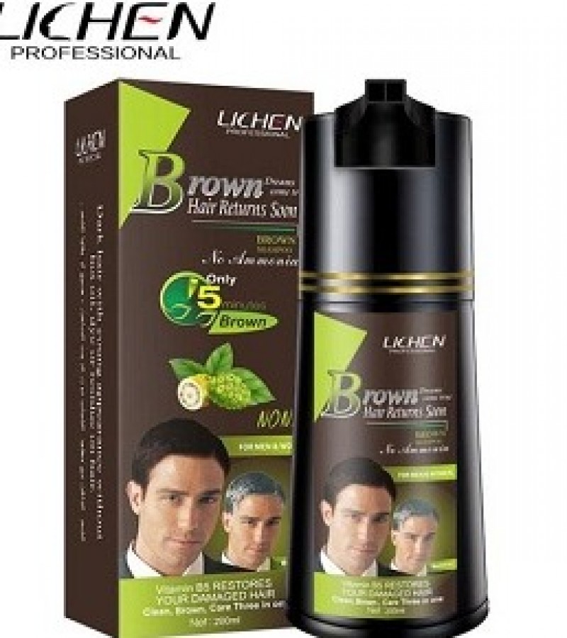 LICHEN PROFESSIONAL  Brown Hair Dye For Men And Women - 200 ml
