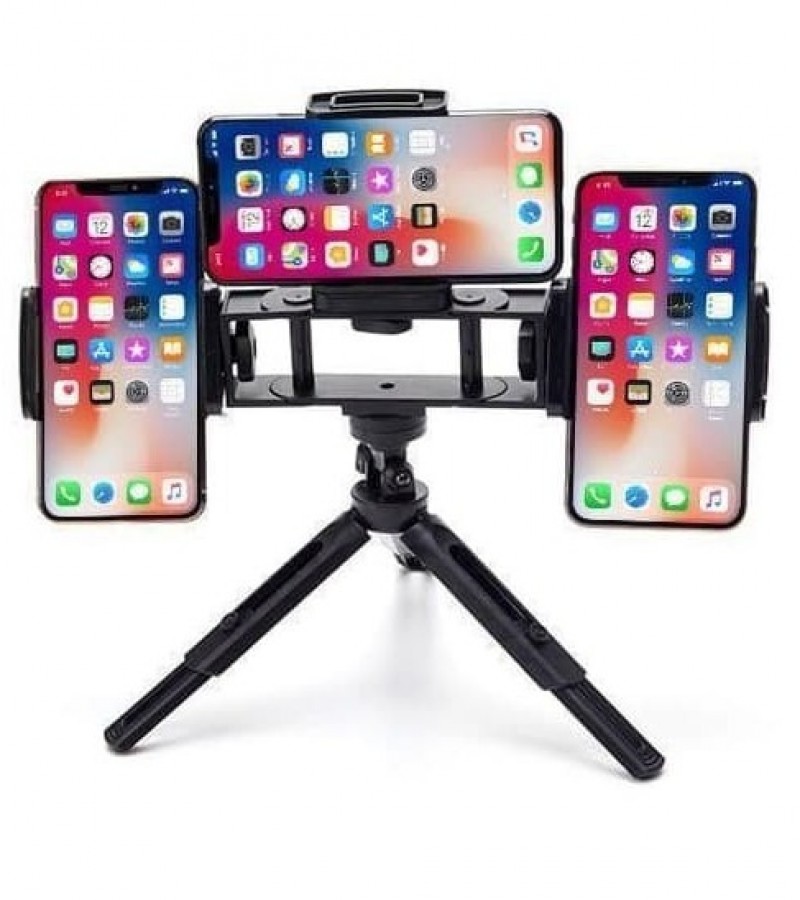Live Multi Clip With Lamp Stand 3 in1 Stabilization tripod stand adjustable with mobile holders