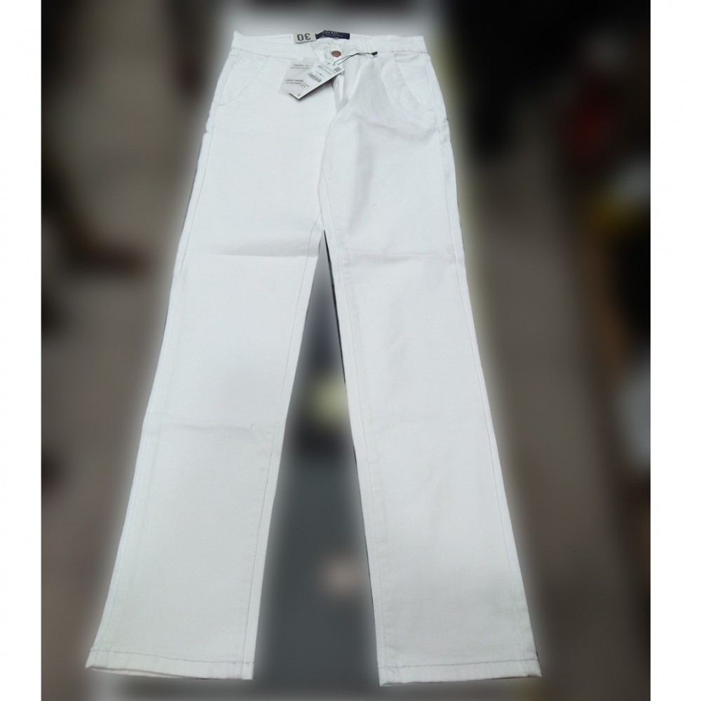 Loose Fit Cotton Pant For Men - White - 30 to 36