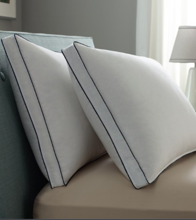 Lucky-Siesta Soft Pillow-White With Double Piping