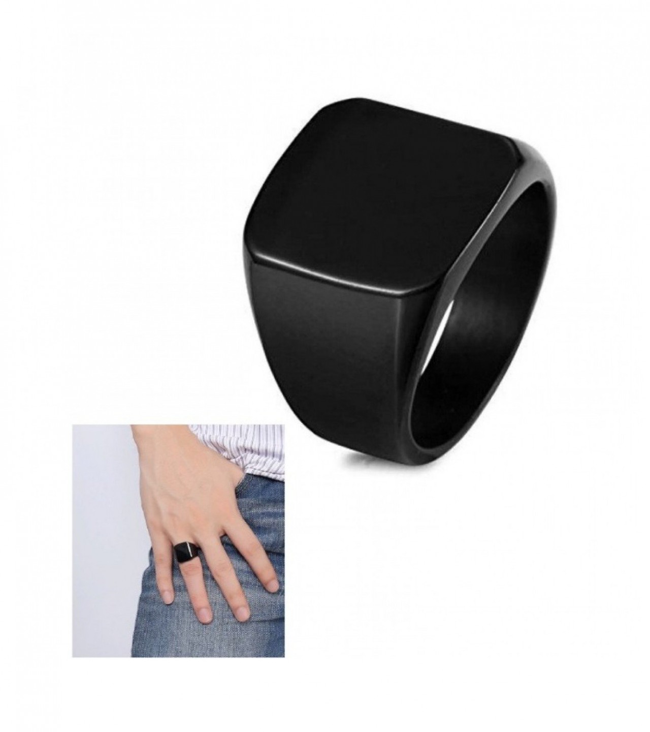 Luxury Original Titanium Long Lasting Steel Men Ring Black Plated Finger Ring for Men