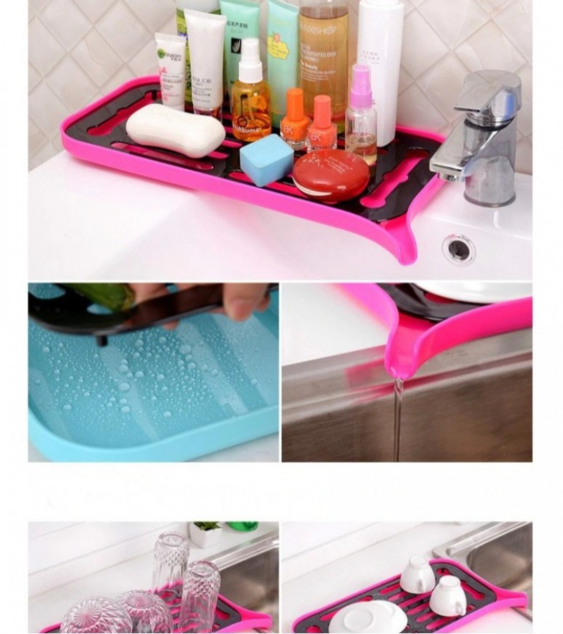 1Pcs Multi-Purposed Kitchen Organizer Double Layer Draining Tray, Kitchen Sink Draining Tray