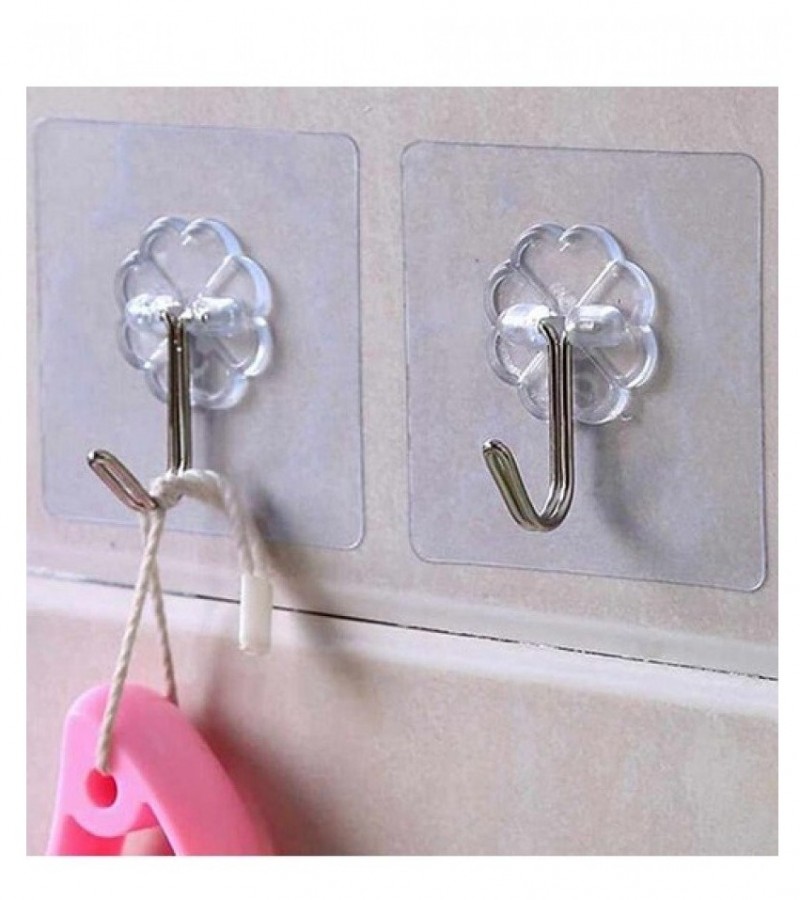 6Pcs Transparent Strong Self Adhesive Door Wall older Hooks For Hanging Kitchen Bathroom Accessories