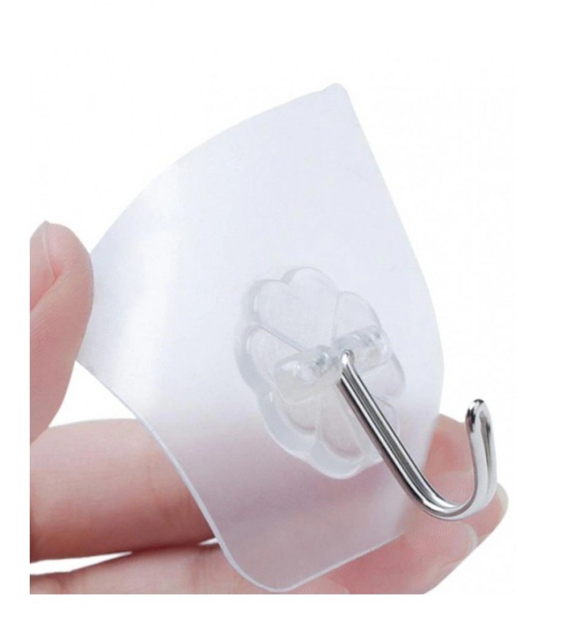 6Pcs Transparent Strong Self Adhesive Door Wall older Hooks For Hanging Kitchen Bathroom Accessories
