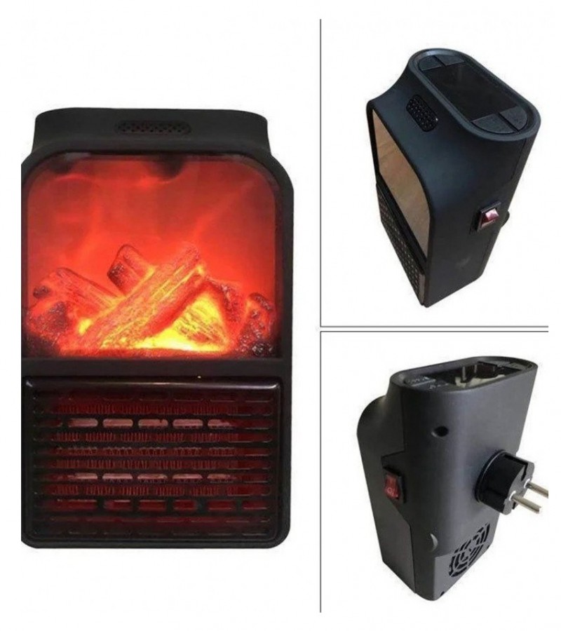 Mini Portable Electric Heater Flame 900W Winter Home Office