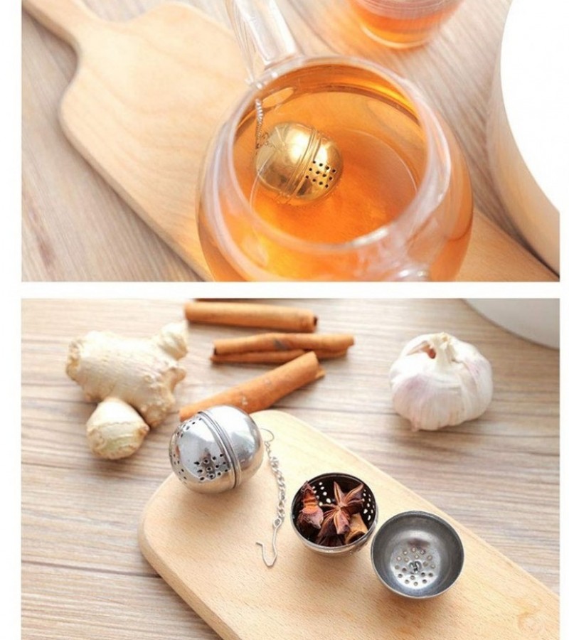 Spice Herb Tea and Seasoning Filter Ball with Hanging Hook Stainless Steel Ball Tea