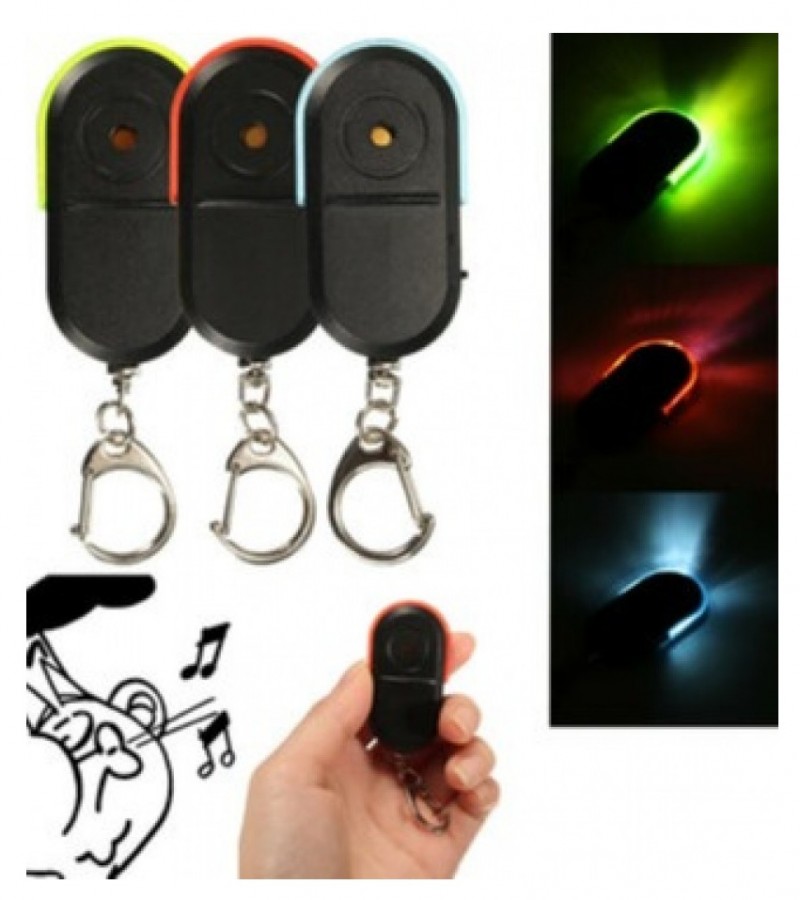 Wireless Anti-Lost Alarm Key Finder Locator Whistle Sound LED Light Key chain