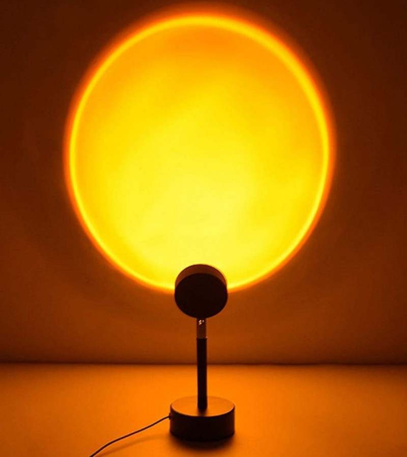 Yellow Projection 180 Degree Rotation Lamp Night Light for Living Room Bedroom USB Charging (Yellow)