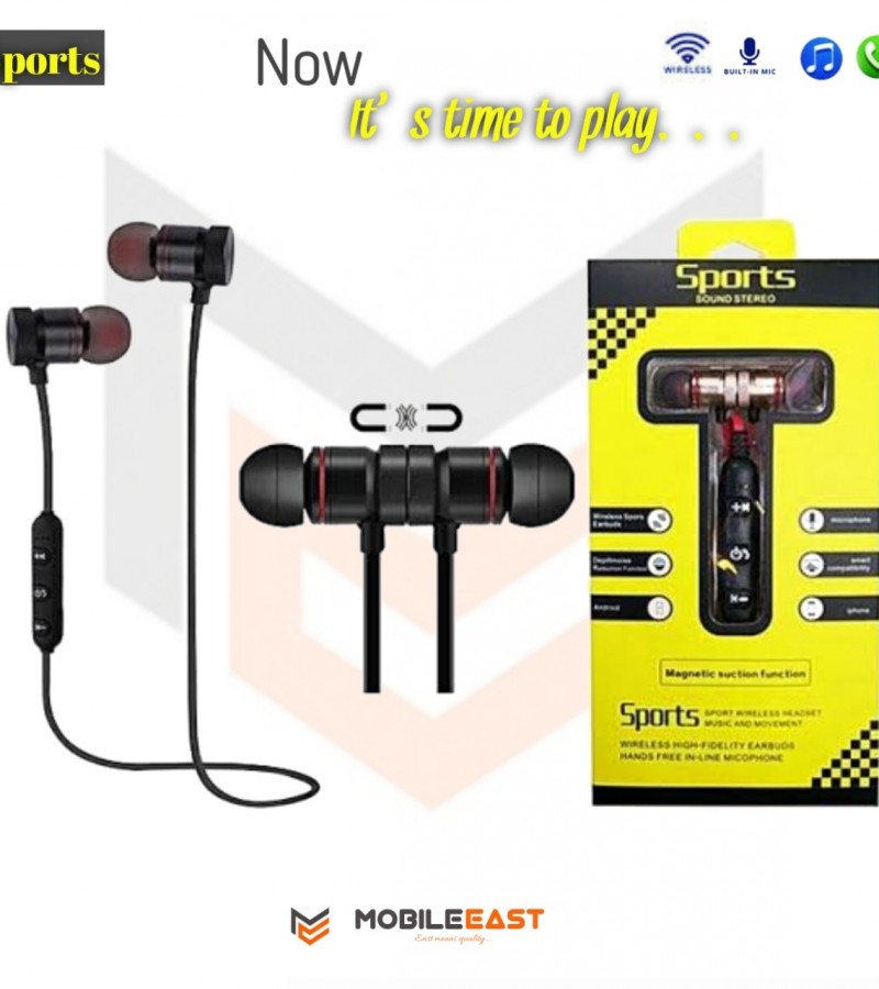 Magnetic Sports headset handsfree - stereo earphone/earbud - Bluetooth - Genuine