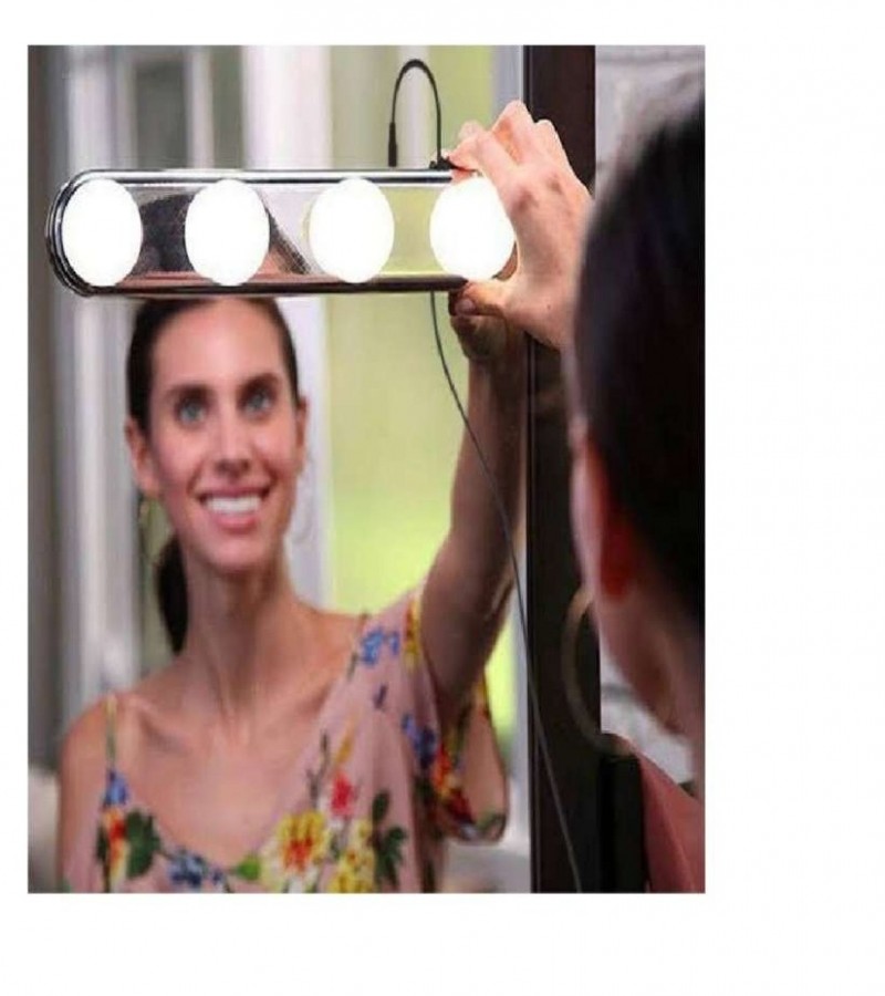 Make Up Light With Bright 4 LED Bulbs Portable Cosmetic Mirror Light