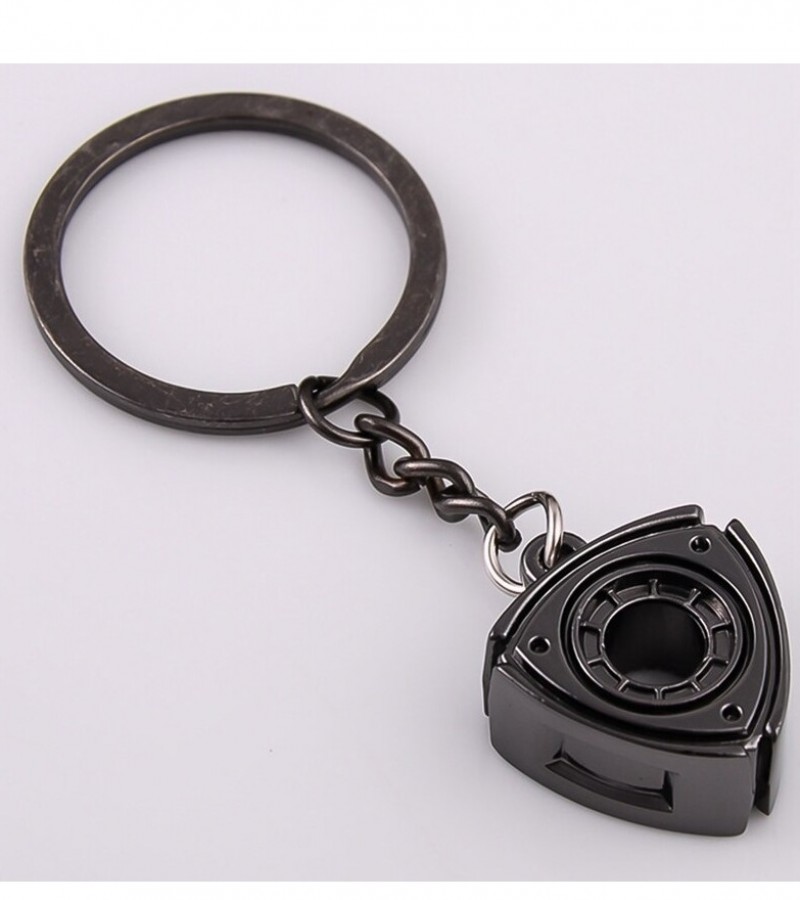 Metal Stylish Car Key Chain Motor Valve Piston Car Key Ring - Black