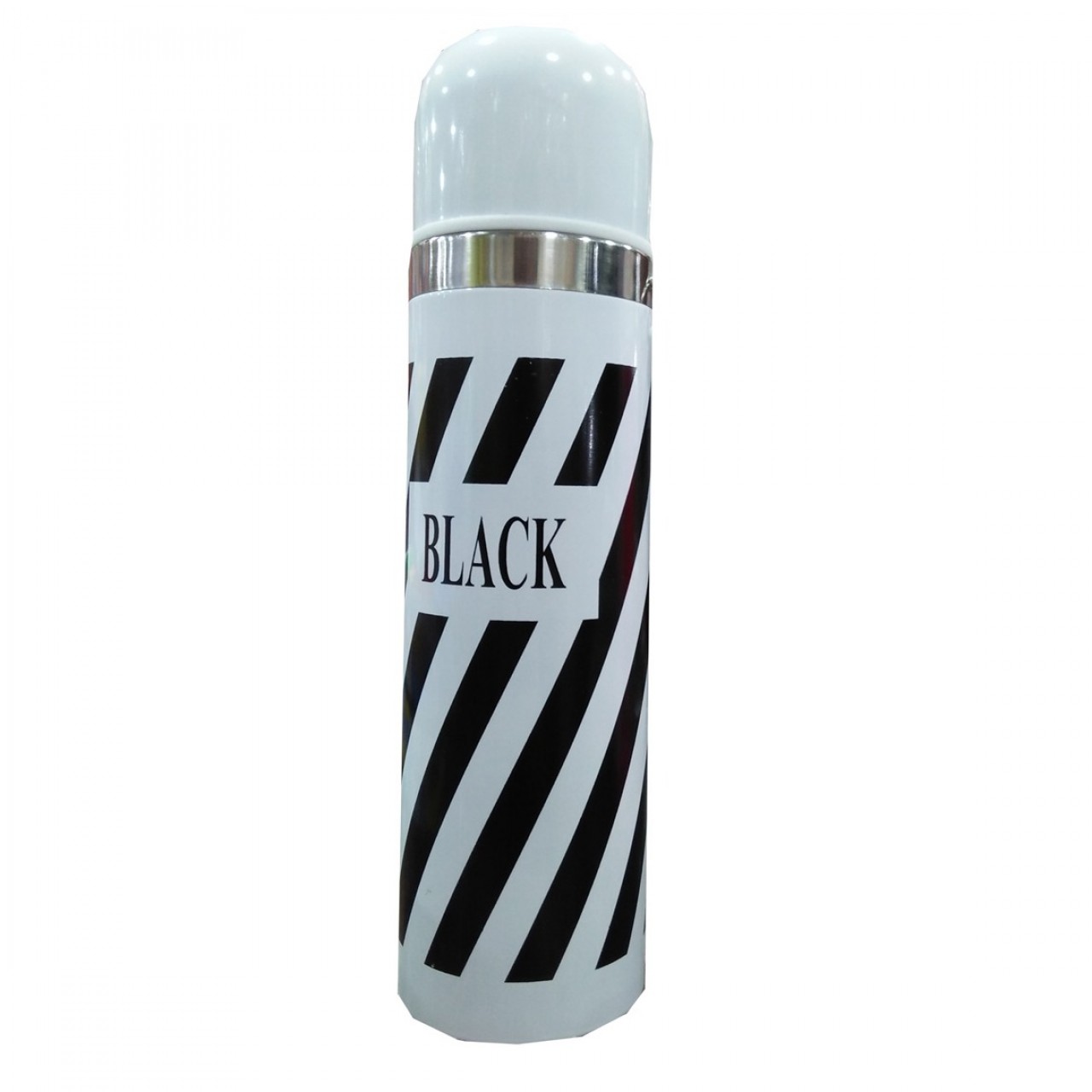 Metal Water bottle for Kids - White & Black