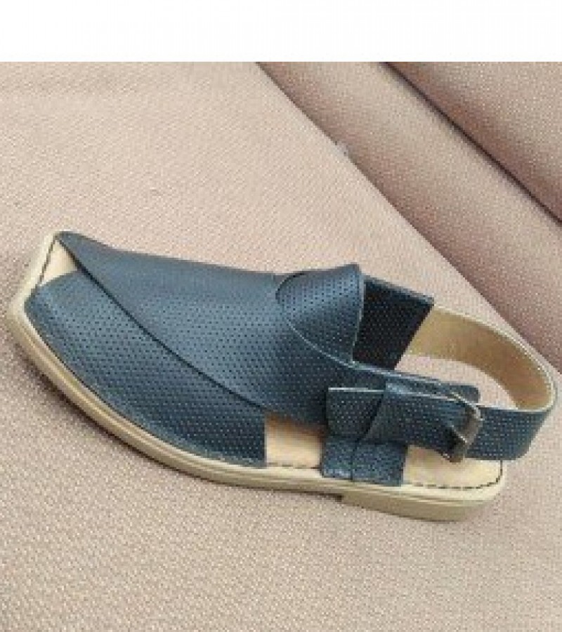 Milli Shoes Fashionable Leather Peshawari Chappal For Men - Black - 6 to 11