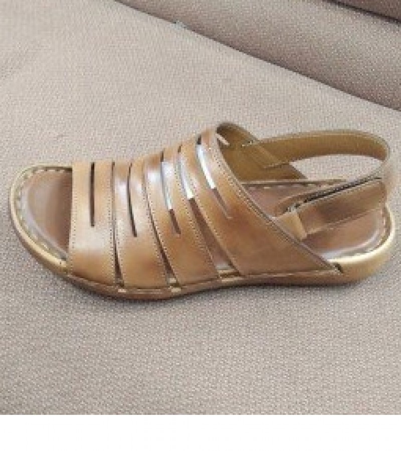 Milli Shoes Leather Sandals For Men - Beige - 6 to 11
