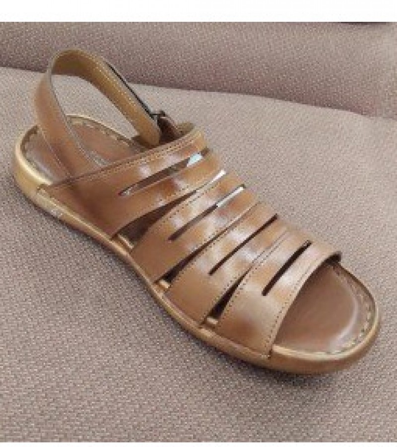 Milli Shoes Leather Sandals For Men - Beige - 6 to 11