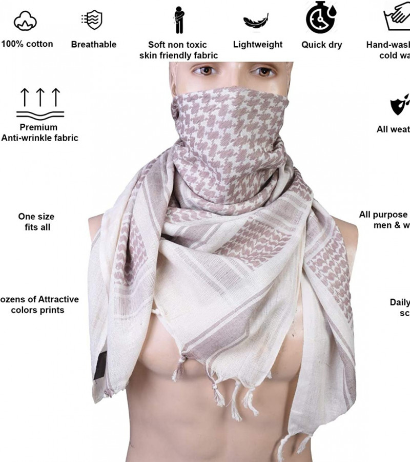 Cotton Scarf for Fashion Minarat Shemagh Scarves  For All Seasons 100% Cotton