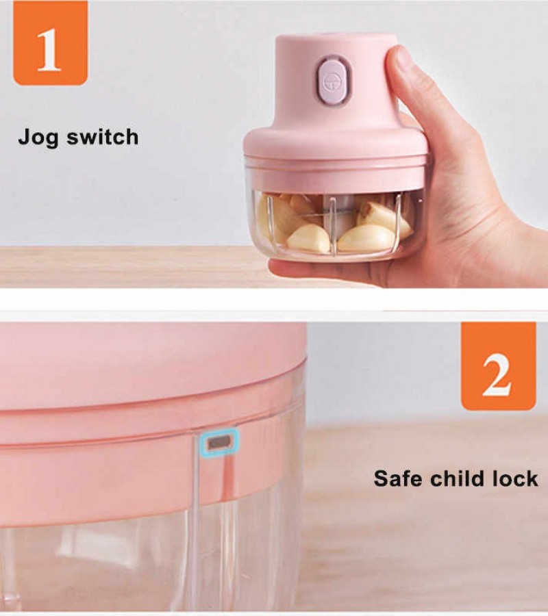Mini Electric Garlic Food Chopper Ginger Vegetable Crusher Cutter Food