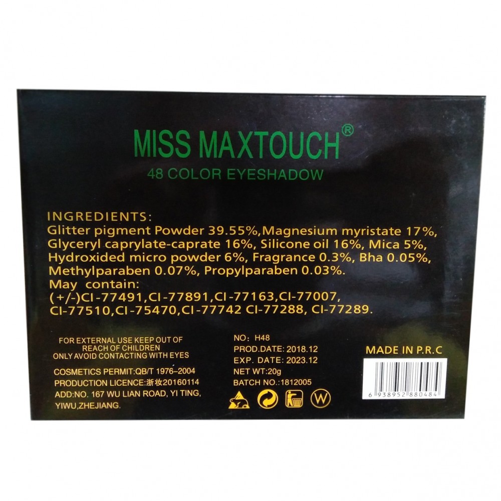 Miss Maxtouch 48 Color Eye Shadow For Bridal & Party Makeup