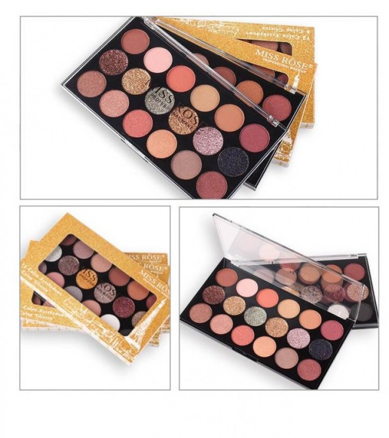 Miss Rose 12 Shimmer Matte Eyeshadow 6 Color Glitter Powder Eye Shadow Makeup Sale Price Buy Online In Pakistan Farosh Pk