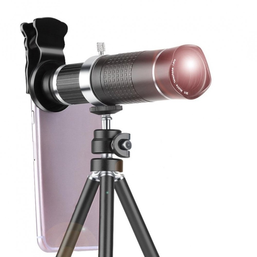 Mobile Phone Optical Telescope Camera Lens Tripod Stand & Clip - x20 Zoom -  Sale price - Buy online in Pakistan - Farosh.pk