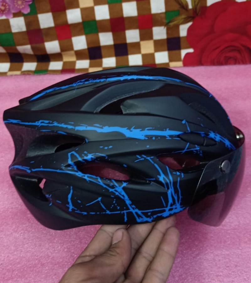 Mountain Bike Road Cycling Helmet Adjustable Protective Mens Womens Adult Sport Bicycle - Blue