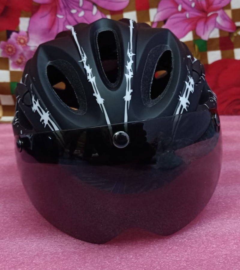Mountain Bike Road Cycling Helmet Protective Mens Womens Adult Sport Bicycle Safety - Black