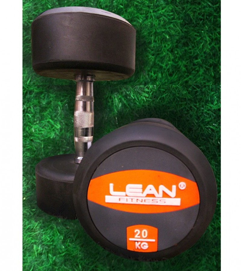 20KG Lean Fitness Rubber Dumbbell Pairs