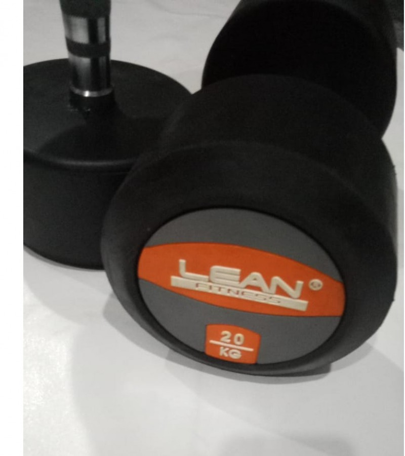 20KG Lean Fitness Rubber Dumbbell Pairs