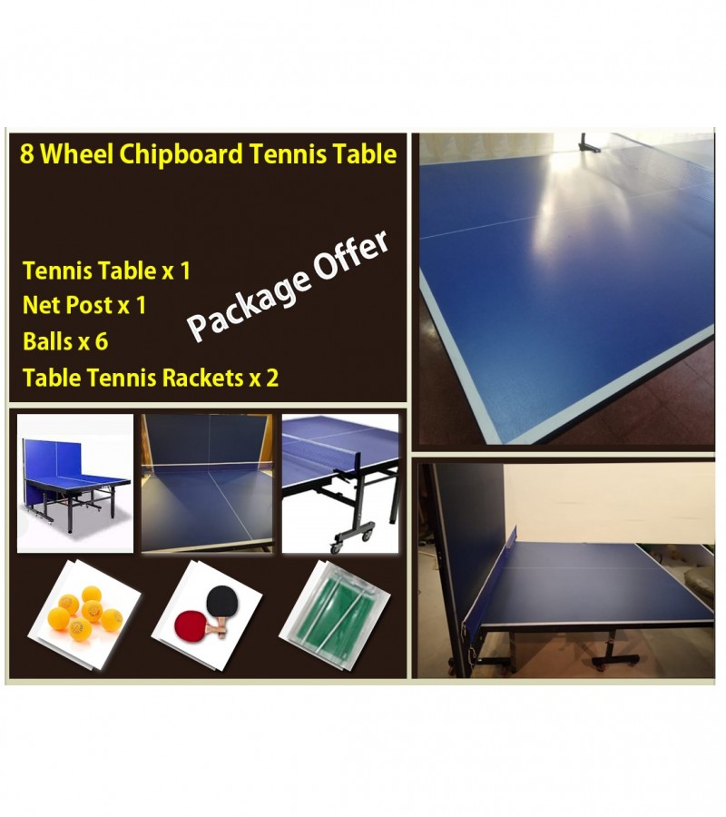 8 Wheel Chipboard Tennis Table