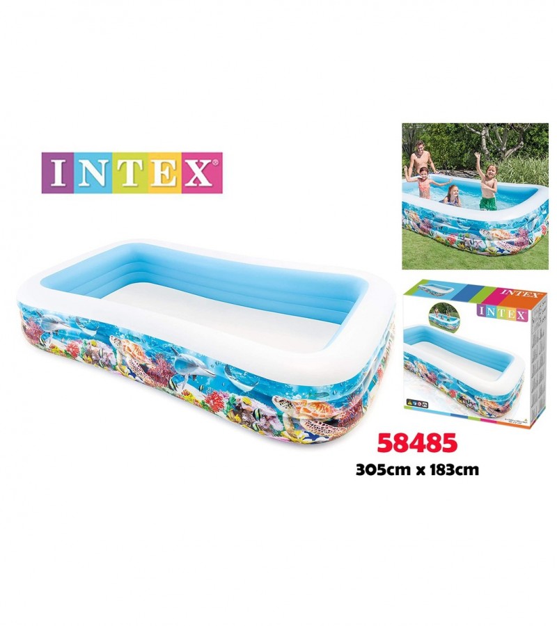 Intex Family Swimming Inflatable Pool Size (120" x 72" x22")