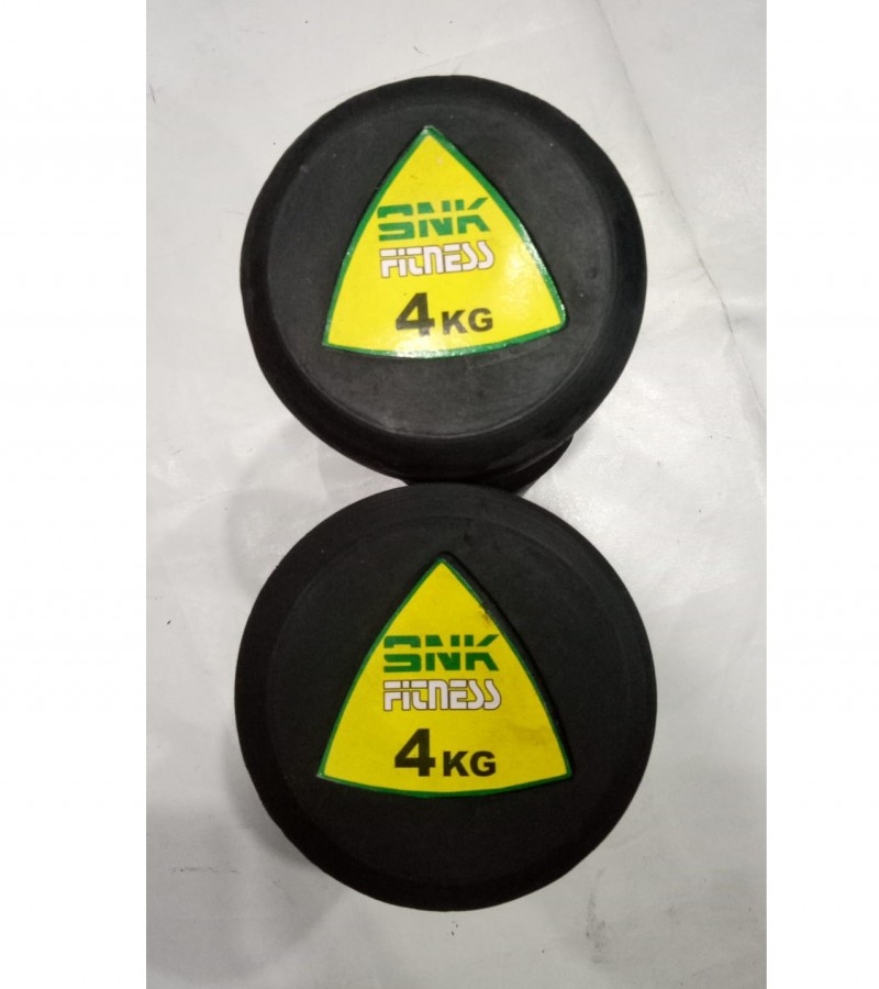 RUBBER DUMBBELL 4KG PAIR (SPORTS ZONE)