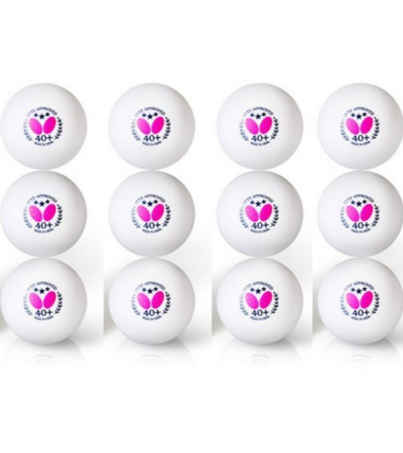 Table Tennis Balls Butterfly Pack of 12 Balls