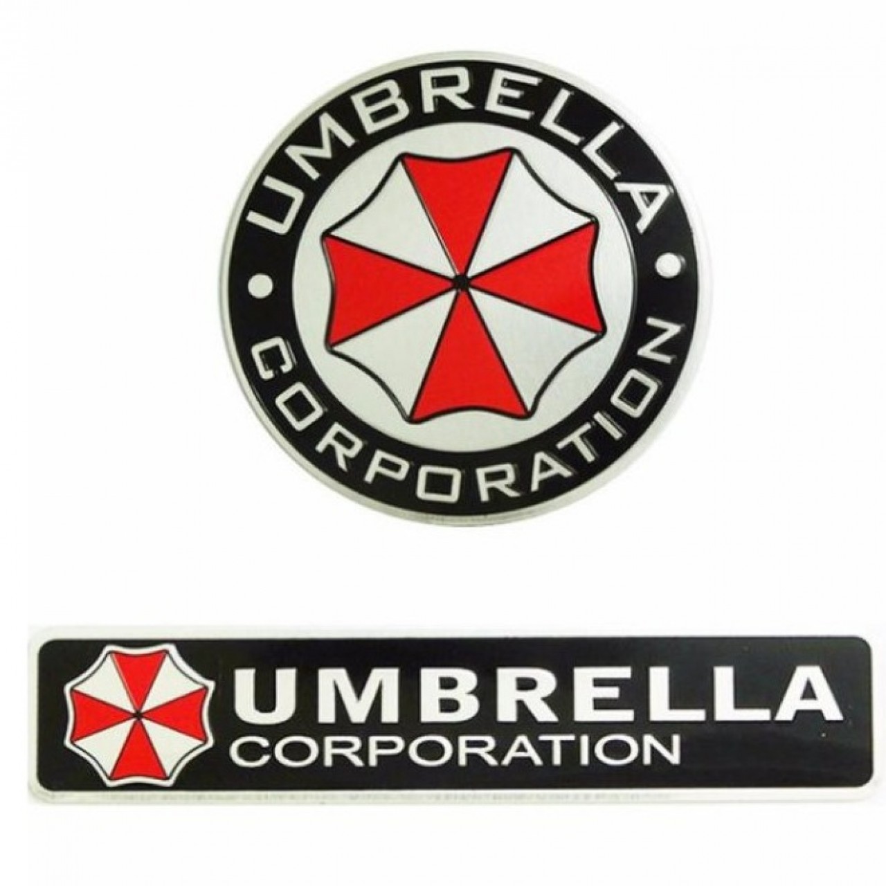 2 pcs 3D Aluminum Umbrella Corporation Car Logo