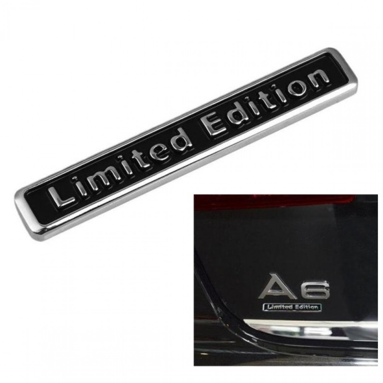 3D Metal Fashion Limited Edition Auto Car Chrome Sticker - Black