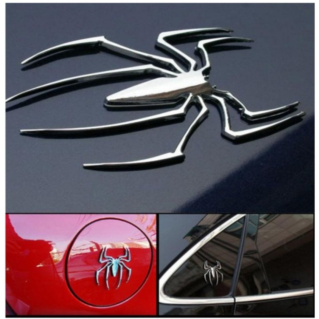 3D Spider Chrome Sticker Badge Logo Emblem
