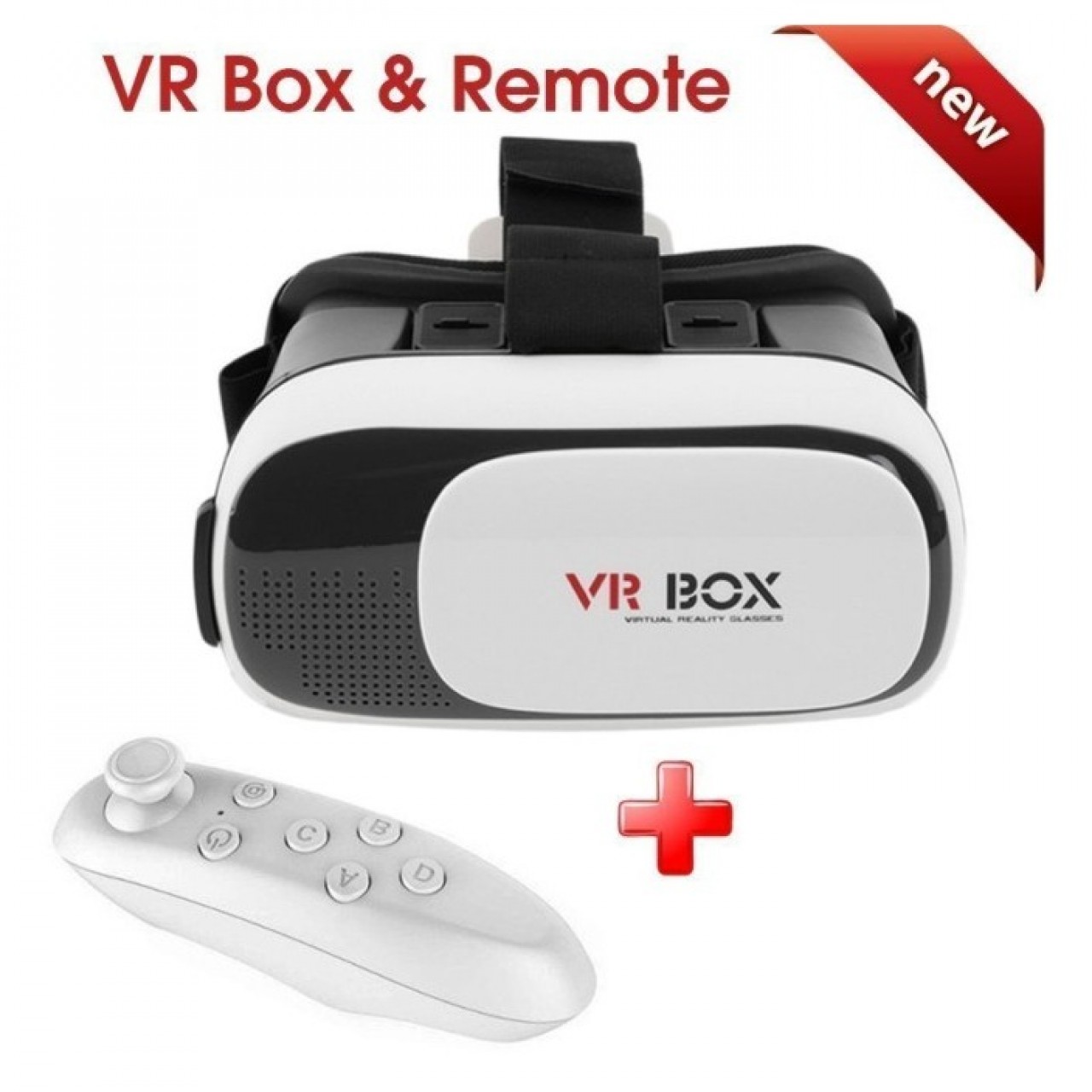 3D Virtual Reality Glass And Bluetooth Remote Combo