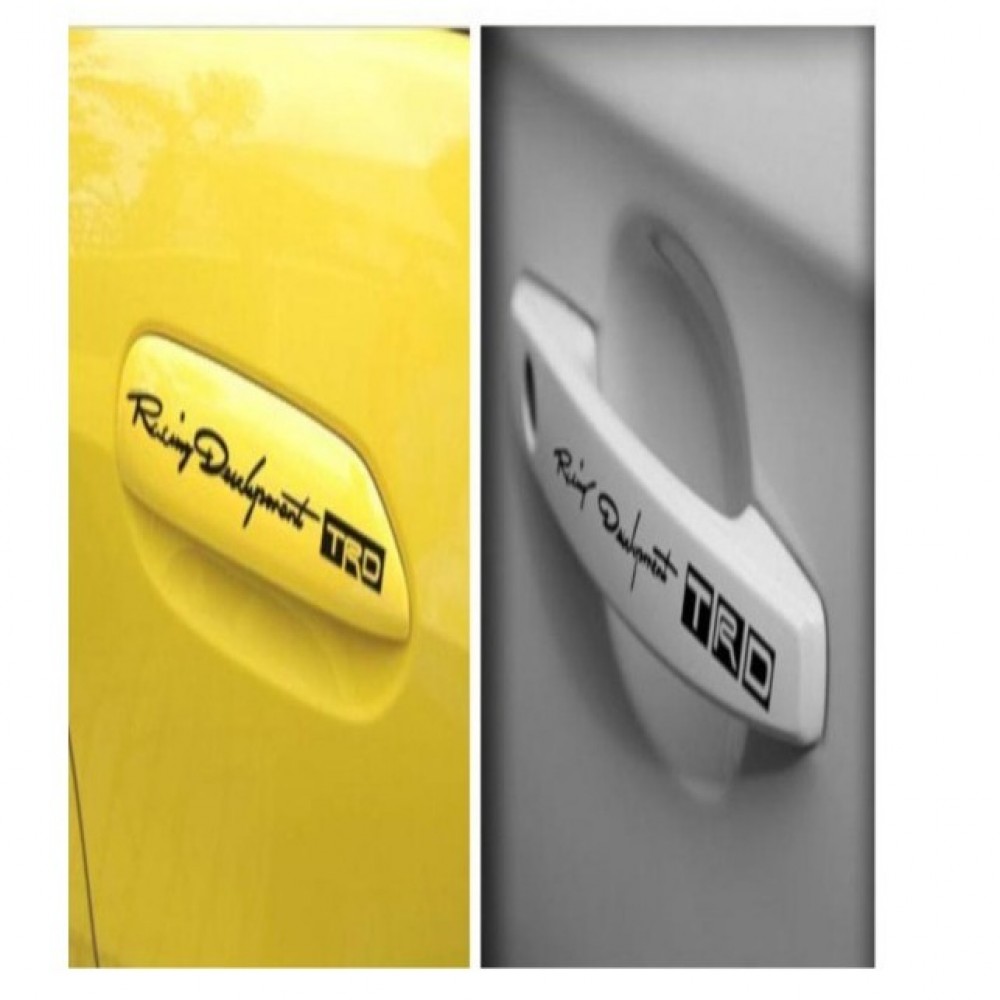 4pcs/set Car-styling TRD Logo Door Handle Stickers - Black