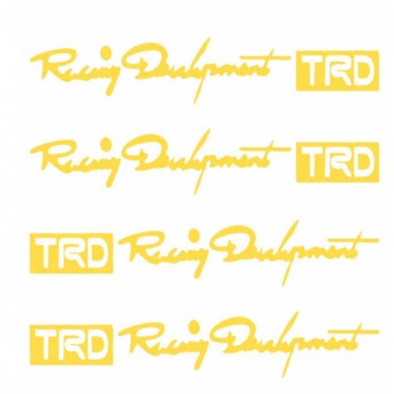 4pcs/set Car-styling TRD Logo Door Handle Stickers - Yellow