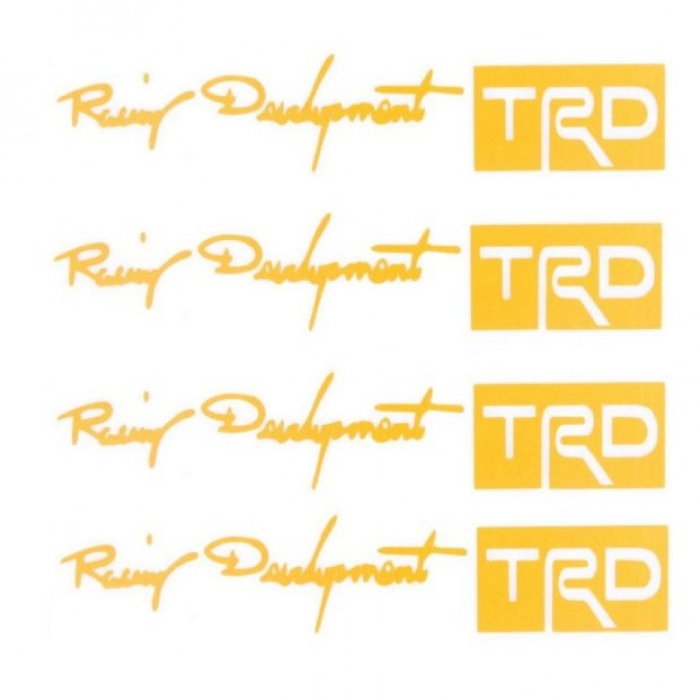 4pcs/set Car-styling TRD Logo Door Handle Stickers - Yellow